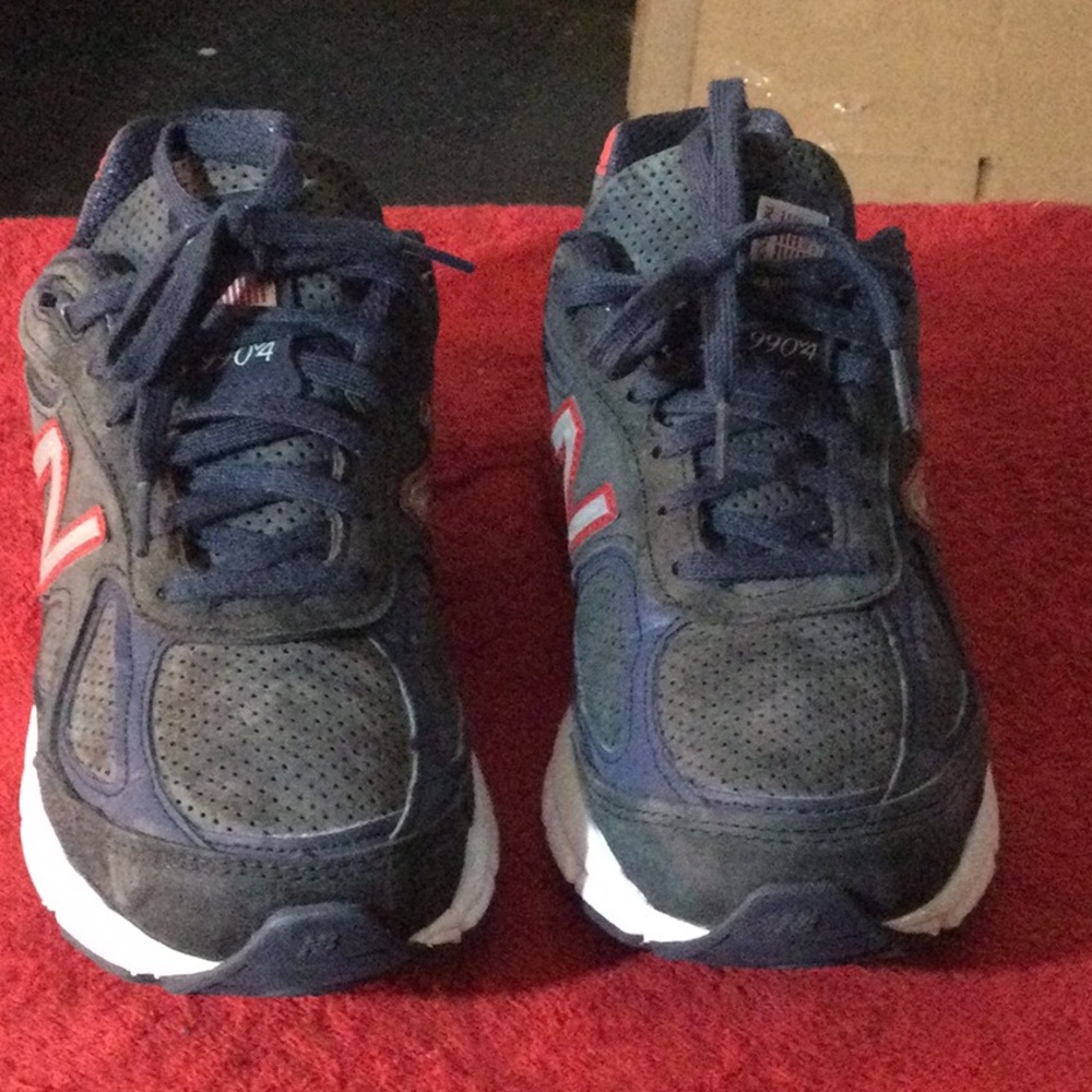 New Balance Navy Athletic Sneakers with Red Accent